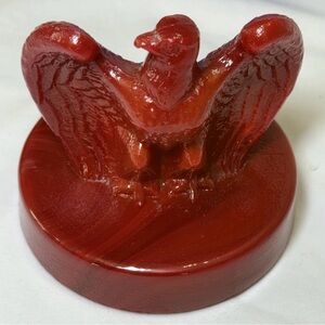 Vintage Fenton Bicentennial Eagle Red Figurine Slag Glass Paperweight Americana